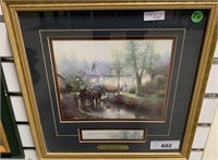 FRAMED THOMAS KINKADE PRINT -- "SUNDAY OUTING" --