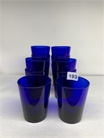SET OF 12 LIBBEY COBALT BLUE GLASSES