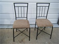 Pair iron chairs with cushion - clean