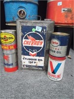 5 PC - CHEVRON CYLINDER OIL 150P CAN, 4 COLLECTIBL