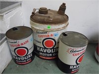 3 PC HAVOLIN OIL CANS - LOCAL PICK-UP ONLY!