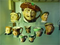 10 PC ROYAL DOULTON "TOBY" MUGS - LOCAL PICK-UP ON