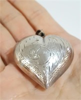 XL Sterling Heart .925, 1.5" tall x 1.5" wide