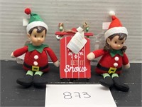 Elf / Sled Christmas ornaments