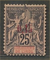 FRENCH INDIA #22 MINT FINE-VF LH