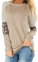 NEW Nlife Women's Crew Neck Long Sleeve Stripes