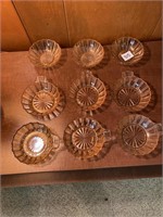 9 piece pink depression glass lot glassware