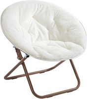 URBAN SHOP FAUX FUR SAUCER CHAIR, 29 X 32 X 22"