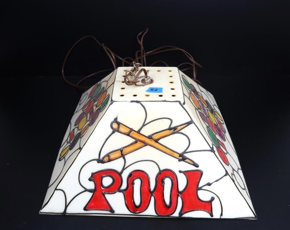 VINTAGE LIGHTED POOL TABLE HANGING LIGHT #2