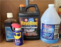 Garage Lot with WD-40, Coolant, Washer Fluid and