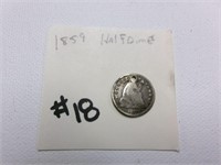 1859 us half dime silver