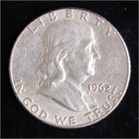 1962 Franklin Half-Dollar Silver Coin