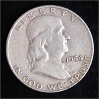 1954-D Franklin Half-Dollar Silver Coin