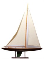 Ship's Model, Two-Masted Racing Schooner on Stand