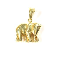 18KT YELLOW GOLD ELEPHANT PENDANT