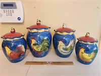 Country Collage Rooster Canisters