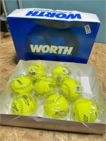 New box of 8 Worth 12" softballs