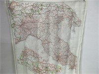 VINTAGE SILK 2 SIDED MAP ITALY
