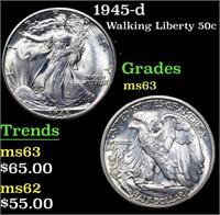 1945-d Walking Liberty Half Dollar 50c Grades Sele