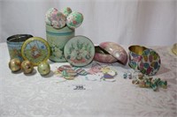 4 Lidded Easter Tins and Ornaments