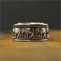 Elephant Silver Plated Ring