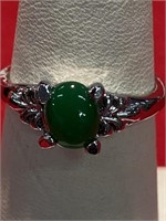 Jade ring. Size 7 1/4. Nice green stone.