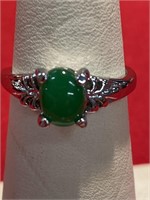 Jade ring. Size 6 1/4. Very nice green color.