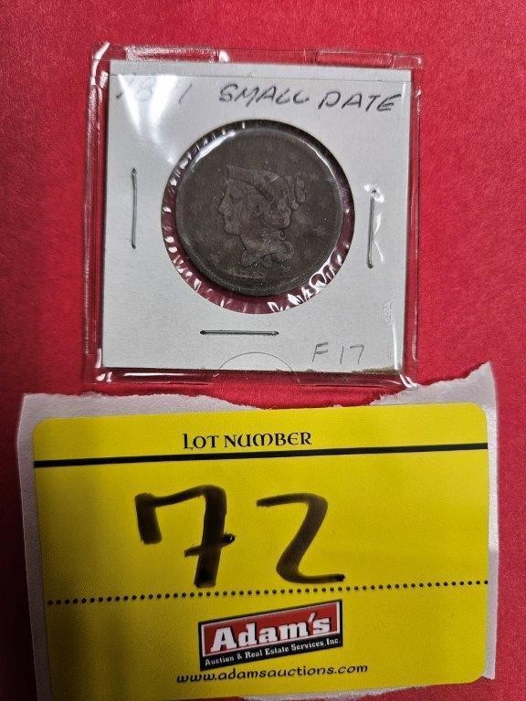 1841 SMALL DATE, LARGE ONE CENT PIECE