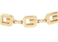 Givenchy Gold Tone Logo Necklace