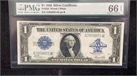 Currency: PMG GEM UNC 66 EPQ 1923 $1 Silver