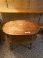 Wooden oval and table