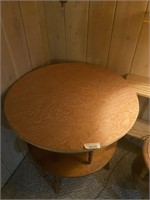 Larger round wooden end table