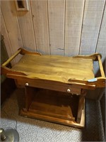 Rolling beverage cart with drawer