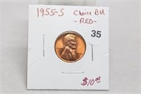 1955-S Choice BU Red Lincoln Cent