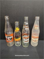 4 Hires Root Beer Bottles Vintage
