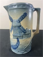 Dutch Windmill Blue and White Stoneware