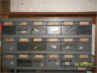 18 Drawer Metal Cabinet w/ Contents #1