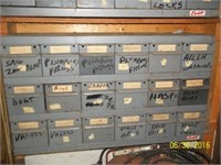 18 Drawer Metal Cabinet w/ Contents #2