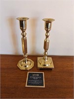 Pair of Gold/Brass Candle Stick Holders 2