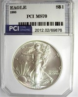 1986 Silver Eagle MS70 LISTS FOR $975