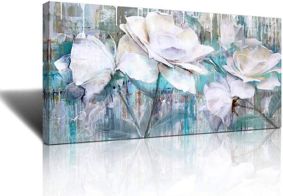 20x40In gubodasol Large Wall Art White Rose