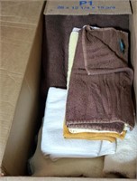 Large box of assorted towels