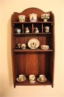 Wooden Hanging Wall Shelf w/ Decor