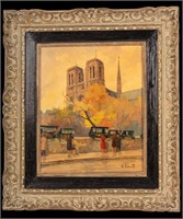 Vintage Notre Dame Paris Scene