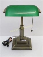 Student Lamp With Green Glass Shade