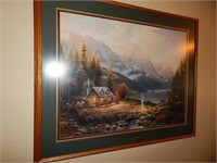 Large Thomas Kinkaid Picture Framed & Matted