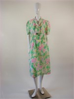 Vintage 1970s Floral Secretary Dress