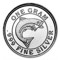 .999 Fine Pure Silver Salmon Round Collectible