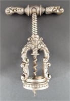 French Rococo Silver-Plated Corkscrew