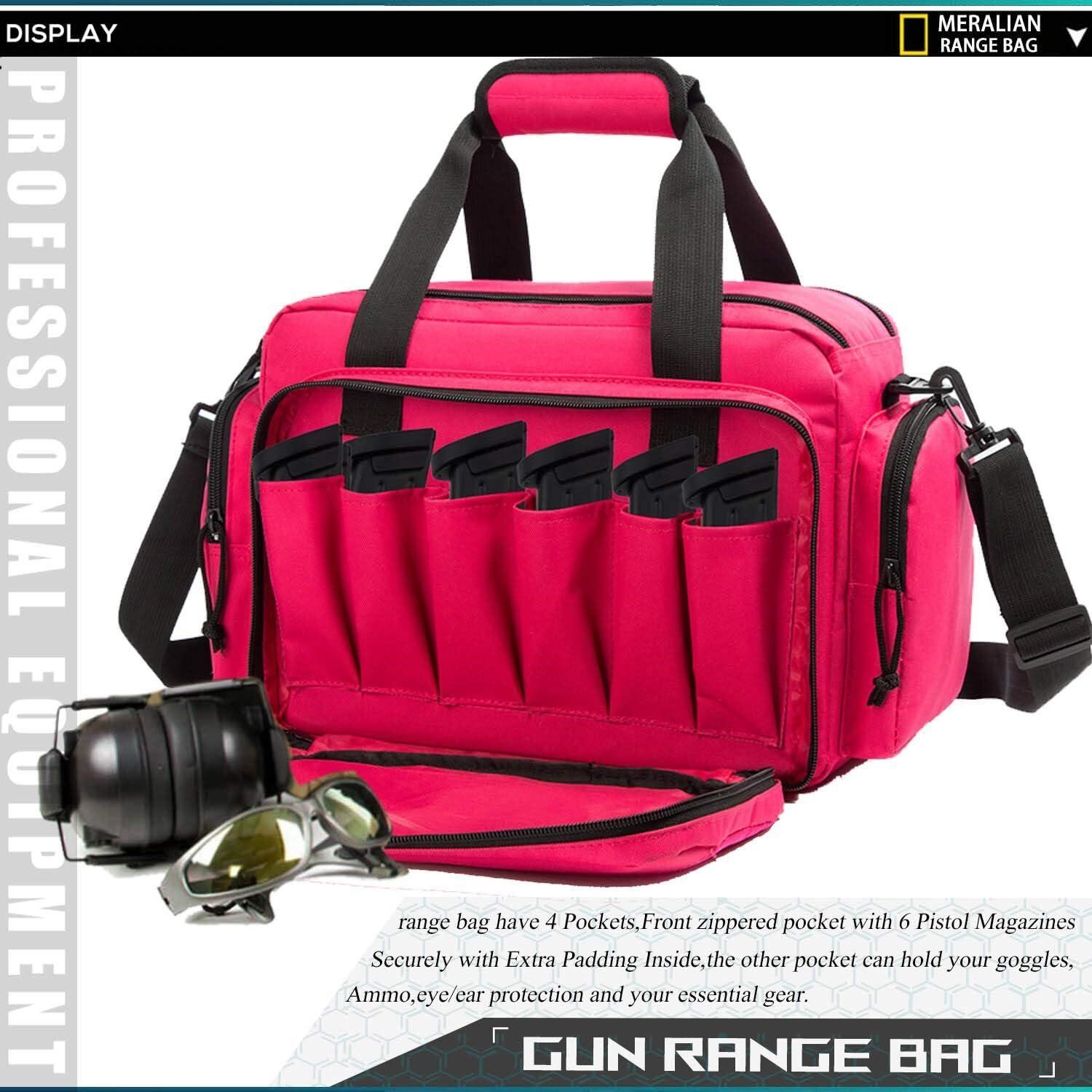 Pink Tactical Gun Range Bag for Handguns & Ammo